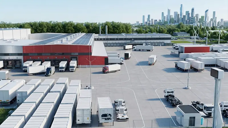 Loading ramps at a logistics site